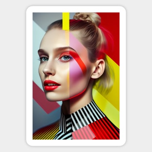 Modern pop art style woman portrait Sticker